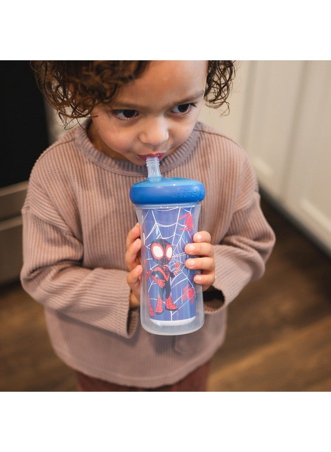 ذا فيرست ييرز أكواب معزولة بقشة من سبايدي وأصدقائه المذهلين من ذا فيرست ييرز - أكواب للأطفال الصغار مع قشات وحماية من دروب جارد - زجاجات مياه للأطفال - 9 أونصة - قطعتان - للأعمار من 18 شهرًا فما فوق - Image 2