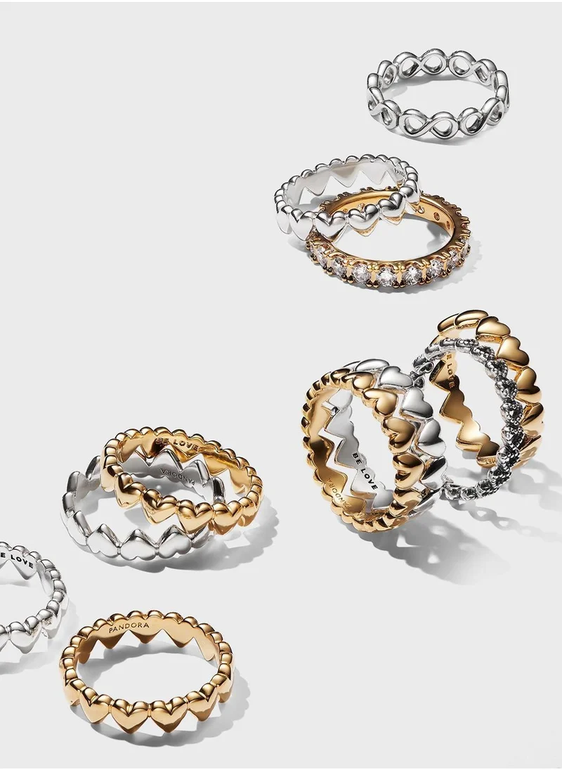 PANDORA  Row of Hearts Ring for Women | Best Price UAE