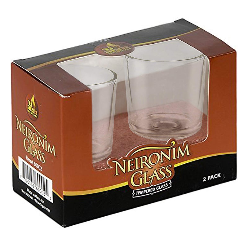 Ner Mitzvah Neironim Glass Shabbos Candle Holders Premium Quality Clear Votive Cups for Shabbat Pack of 2