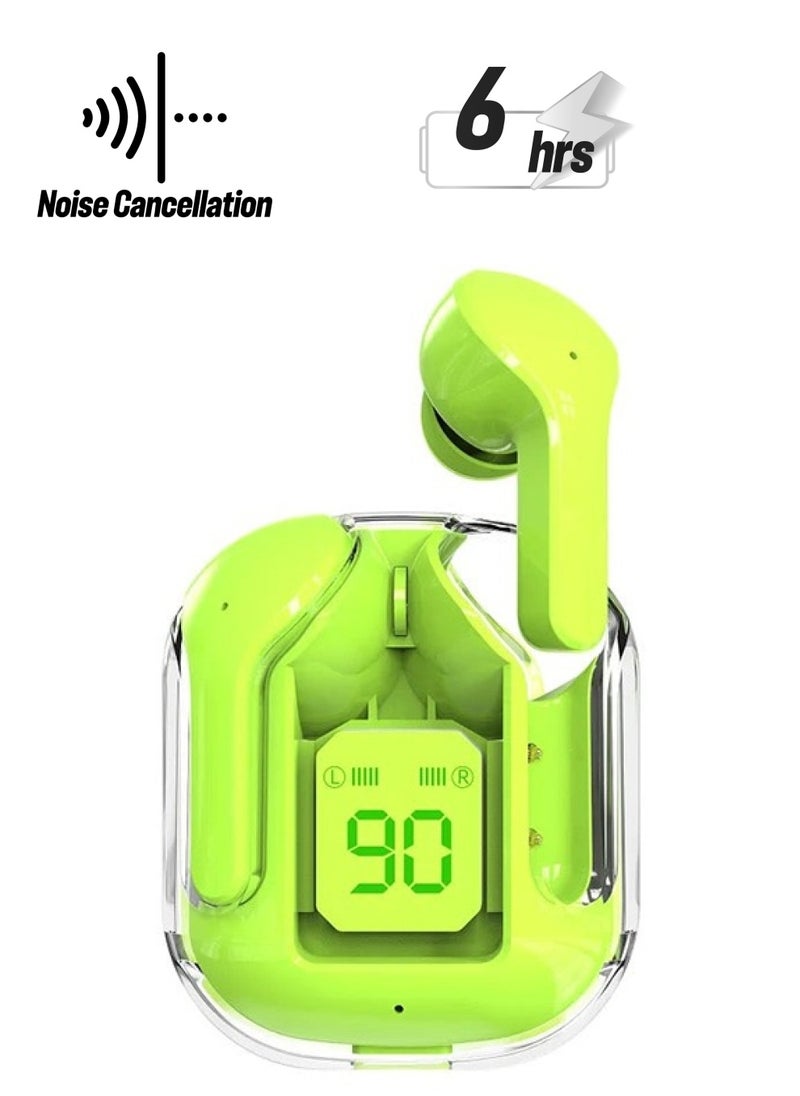 iCruze - iCruze TWS Earbuds with Digital Battery Display, Dual Mic ENC Noise Cancelling, 6mm Drivers, IPX7 Waterproof, Voice Assistant, Touch Control, Up to 6 Hours Playtime, 250mAh Battery - Green - Image 1
