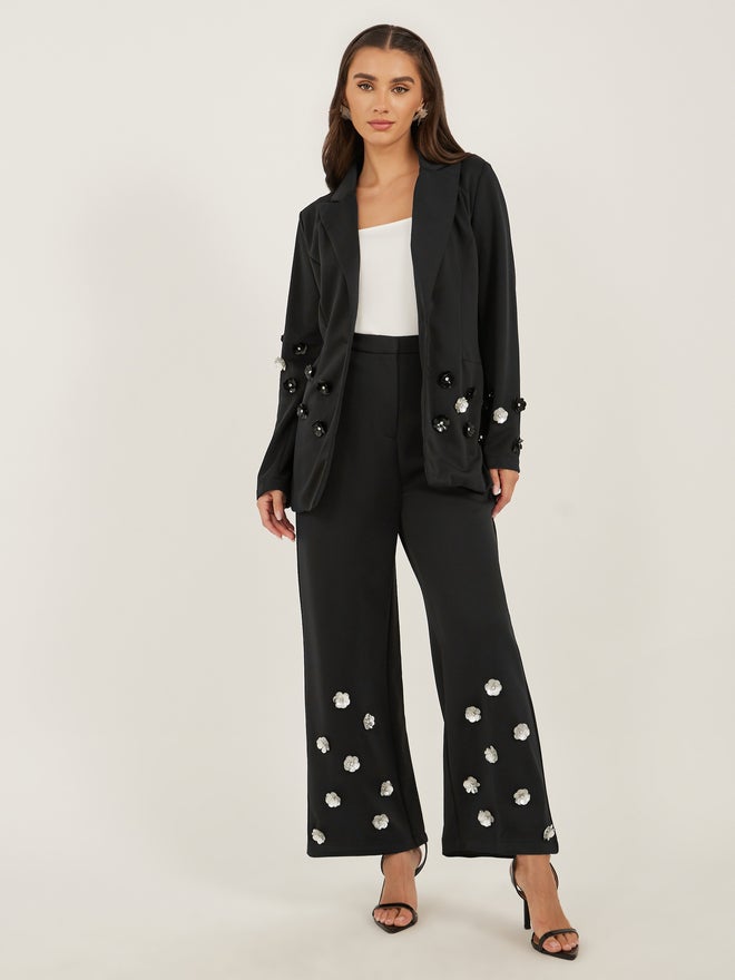 Styli Styli Women Black Button Regular Fit Blazer  - Image 3