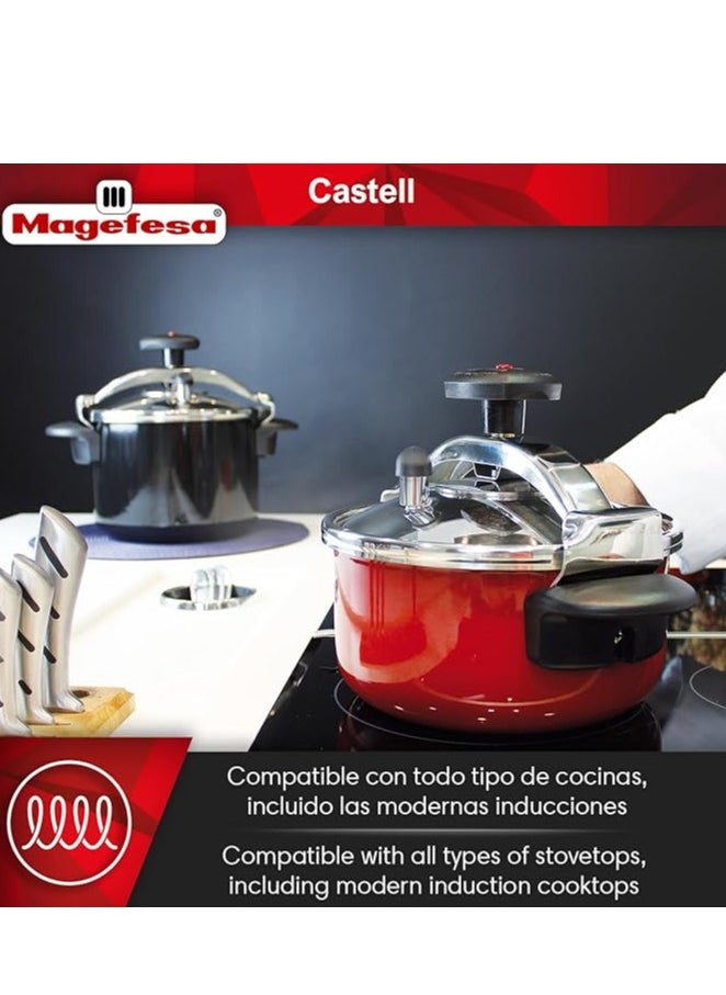 Magefesa Castell Roja 6L Pressure Cooker – Durable Stainless Steel, Fast Cooking, Red Finish  - Image 4