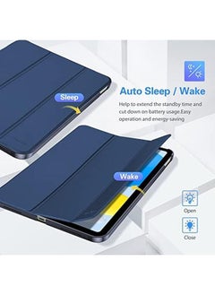 Procases ProCases for iPad (A16) 11th Generation 11 Inch 2025/ iPad 10th Generation 10.9 Inch 2022 Case, Slim Smart Cover with Translucent Hard Shell Back, Supports Touch ID, Auto Wake/Sleep -Darkblue  - Image 4