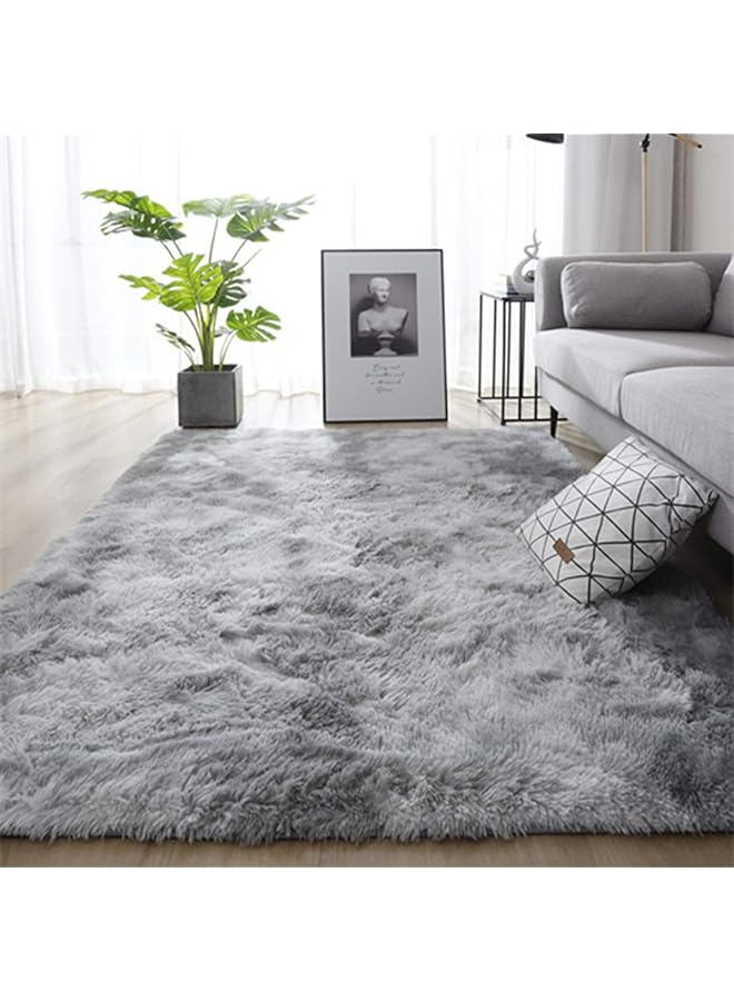 erorex Area Rugs Unique Abstract Fluffy Carpet Anti Slip Soft Rug For Bedroom Living Room Home Decor Multiple Sizes Large Pad Easy Cleaning Gray White 80 * 120Cm - Image 2