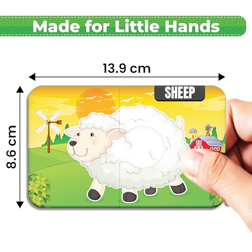 Funtad My Starter Jigsaw Puzzle - Animals & Colors| 2-Piece Puzzle for Kids Age 2,3,& 4 yrs| Montessori Educational Toy Set of 20 Puzzle, 40 Big Pieces| Return & Birthday Gift for Boys & Girls - Image 4