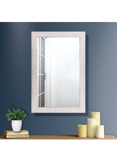 Creative Arts n Frames Creative Arts n Frames 15x21 inch Polystyrene Synthetic Wood Rectangular Wall Mount Mirror Home Decor Items Silver White 15x21 HD Mirror 