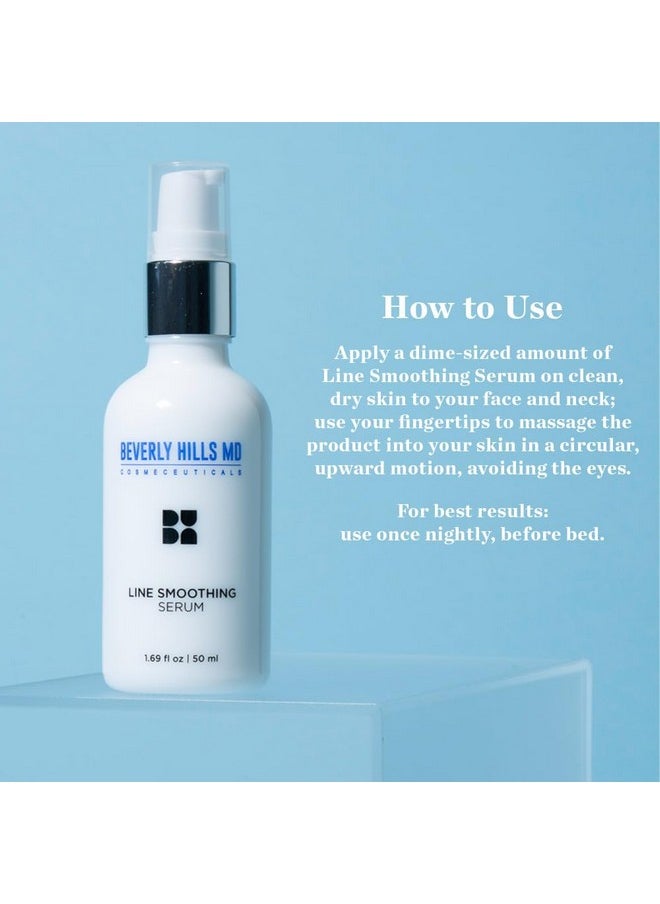 Beverly Hills MD - Line Smoothing Serum Reduce Deep Wrinkles & Smooth Skin Antiaging Serum For Firming And Hydrating Face Correct Fine Lines W/Antioxidants Peptides Ginkgo Bilboa Extract & Aloe - Image 1