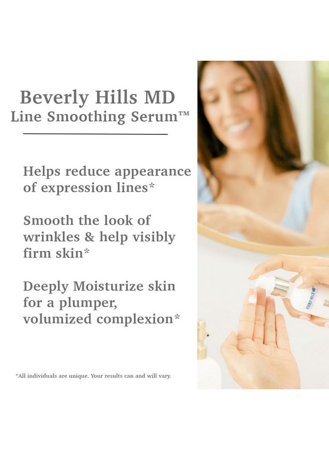 Beverly Hills MD - Line Smoothing Serum Reduce Deep Wrinkles & Smooth Skin Antiaging Serum For Firming And Hydrating Face Correct Fine Lines W/Antioxidants Peptides Ginkgo Bilboa Extract & Aloe - Image 1