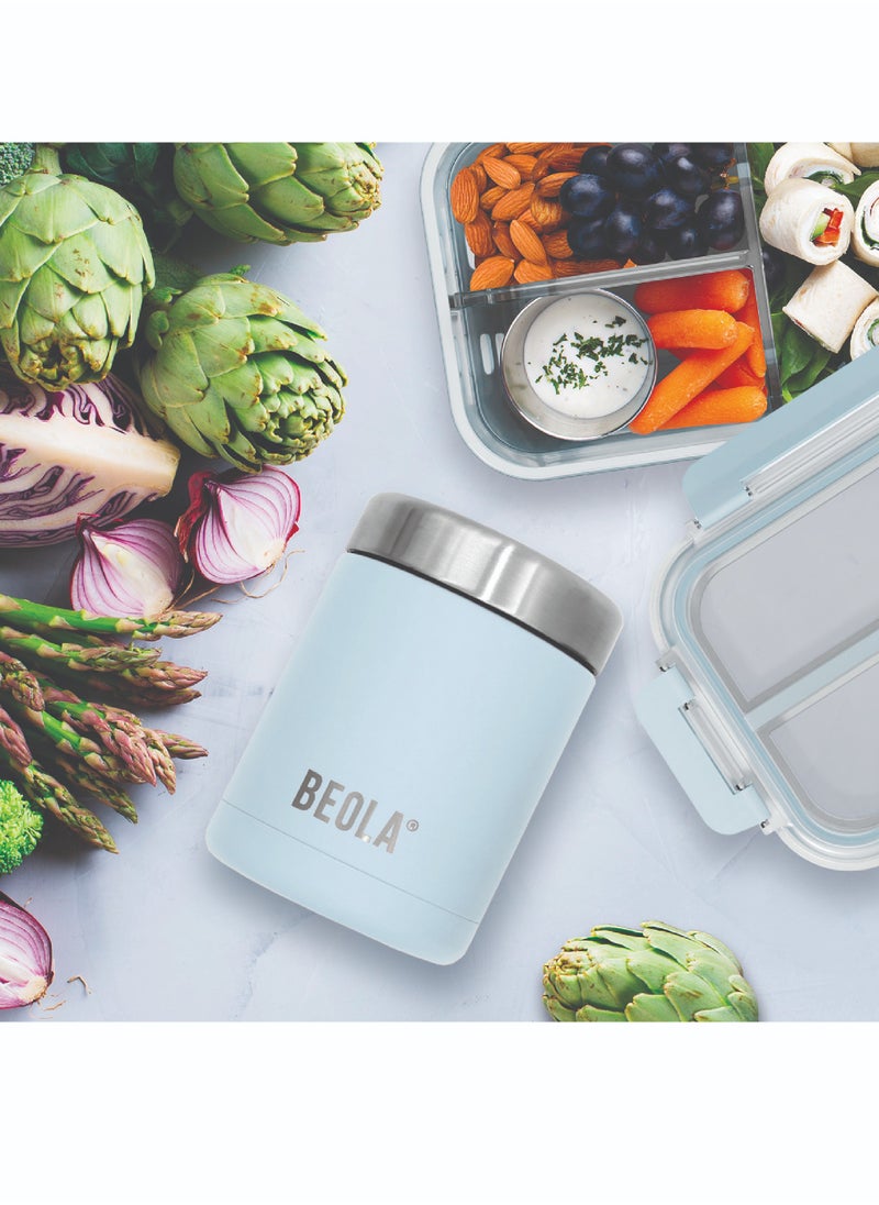 BEOLA 450ml Food Jar Lunch Box Thermos Stainless Steel Double Wall Insulated Travel Food Flask for Kids and Adults, 15oz (Blue Ice) 450ml  - Image 5