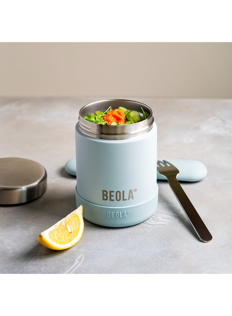 BEOLA 450ml Food Jar Lunch Box Thermos Stainless Steel Double Wall Insulated Travel Food Flask for Kids and Adults, 15oz (Blue Ice) - Image 2