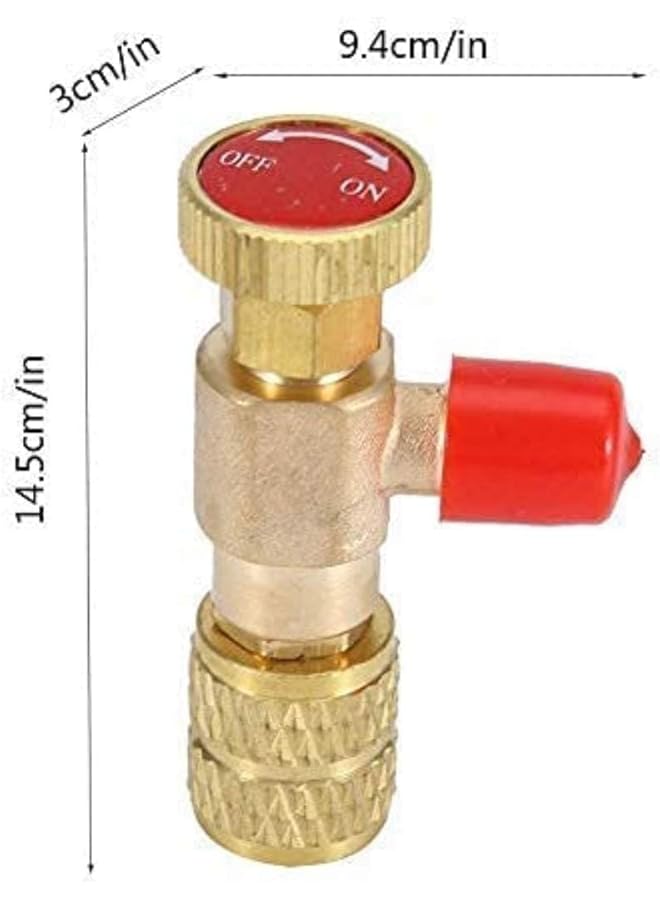 طقم صمام أمان مبرد مكون من قطعتين، محولات شحن مكيف الهواء R410A R22 مقاس 1/4 بوصة - Image 3