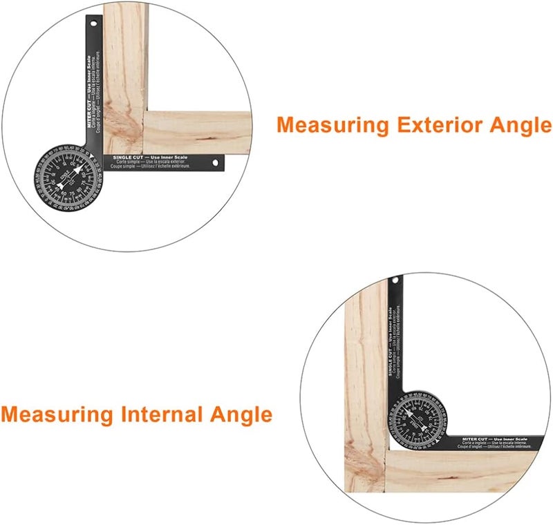 woobles Digital Display Angle Ruler Miter Protractor, Inch/Metric Miter Protractor with Level, Miter Cut and Single Cut for Molding (Black) Precision Tools - Image 4