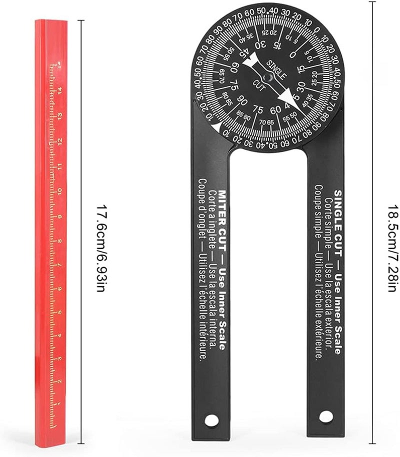 woobles Digital Display Angle Ruler Miter Protractor, Inch/Metric Miter Protractor with Level, Miter Cut and Single Cut for Molding (Black) Precision Tools - Image 3