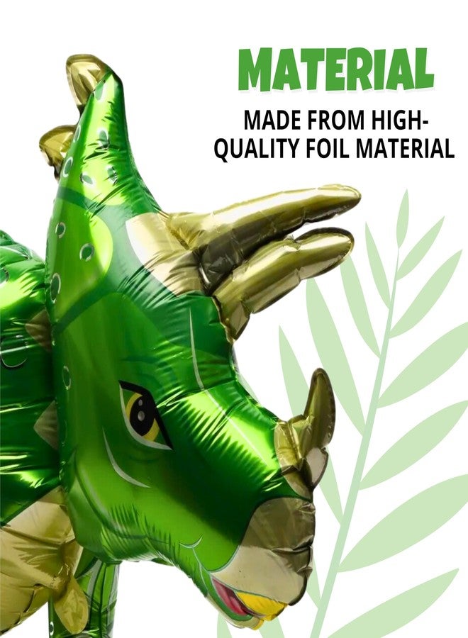 BOGAZNET Pack of 3 Big Triceratops Foil Balloons 3D Dinosaur Balloons for Birthday Party Decorations (Blue, Green, Red) - Image 3