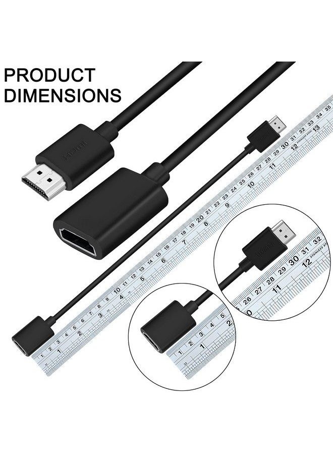 SaiTech IT - 2 Pack 19 Pin Male To Female Hdmi Extension Cable Support 4K 1080P Hdmi Extender Adapter Converter Compatible For Tv Stick Dvd Hdtv Lcd Hd Tv (30Cm Black) - Image 1