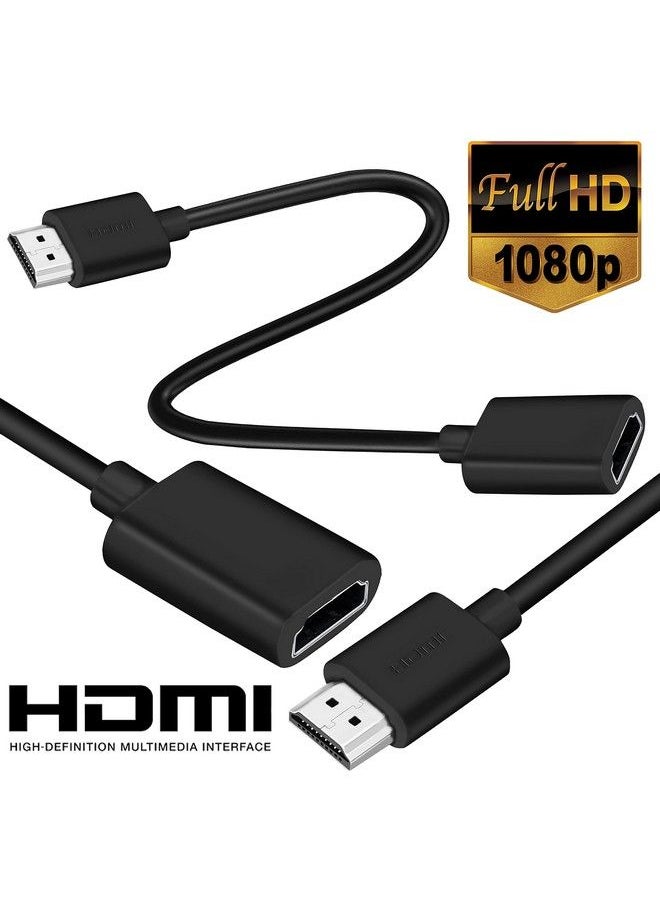 SaiTech IT - 2 Pack 19 Pin Male To Female Hdmi Extension Cable Support 4K 1080P Hdmi Extender Adapter Converter Compatible For Tv Stick Dvd Hdtv Lcd Hd Tv (30Cm Black) - Image 1