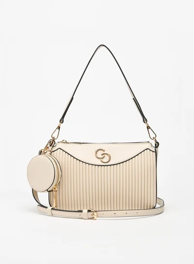 Celeste Women's  Logo Detail Crossbody Bag with Coin Purse and Adjustable Strap
