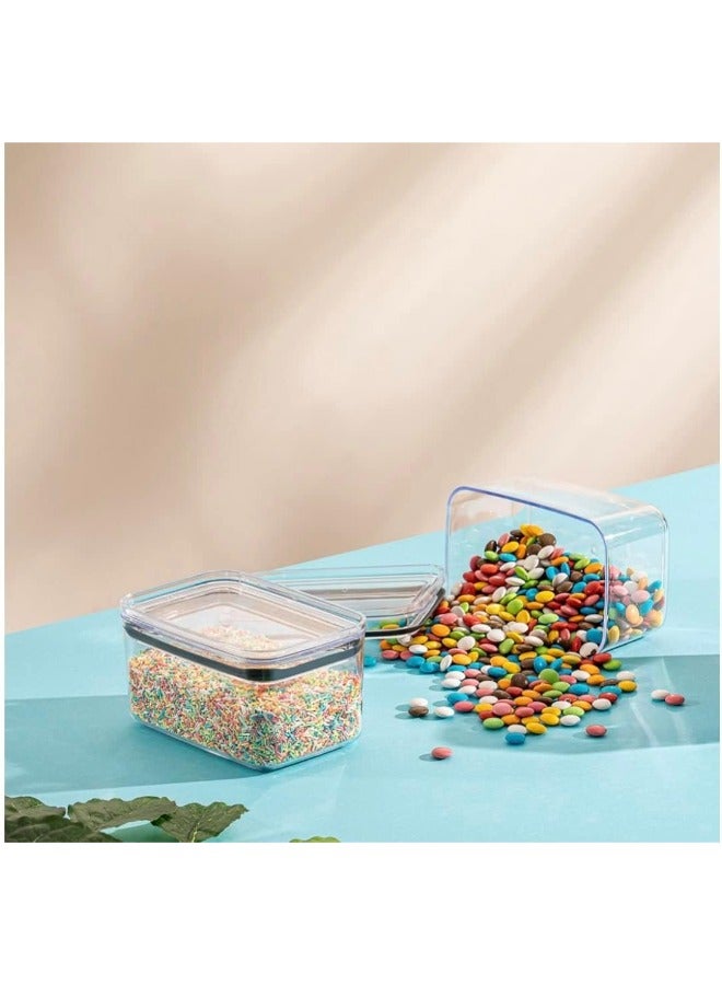 دنيا بلاستيك صندوق تخزين الطعام الأسود المستطيل من دونيا - مربع للحبوب والحبوب الإفطارية - سعة 1لتر مع غطاء محكم - خالٍ من البيسفينول أ وآمن للاستخدام - Image 3