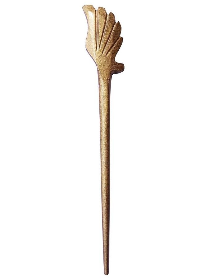 Salvus App SOLUTIONS Marble Handmade Golden Leaf Hair Stick/Juda Pin For Women & Girls  - Image 1