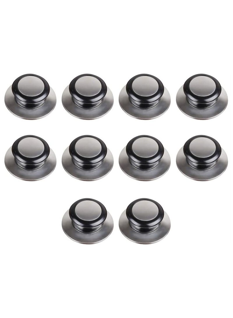 10 قطع زراعة قبضة غطاء قدر من الفولاذ المقاوم للصدأ، مقبض يدوي متين لأواني الطهي وأغطية الفرن، مناسب لتحديث المطبخ - Image 1