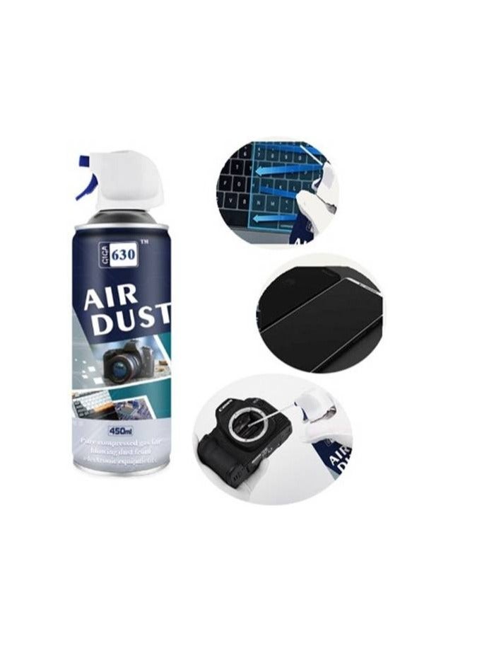 Giga منفاخ هواء، غاز مضغوط، إزالة الغبار، مجموعة واسعة من الاستخدامات، خالي من الكلوروفلوروكربونات، علبة قابلة لإعادة التدوير، 450 مل - Image 2