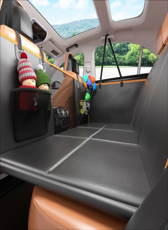 Gusil Back Seat Extender for Dogs: Mobile Cozy Pet Den! Skin-Safe Padding, Heavy-Duty PU Leather with Hard Bottom, 450lb Capacity-Waterproof, Non-Slip, 45% More Space (Fits Cars, SUVs & Small Trucks) - Image 1