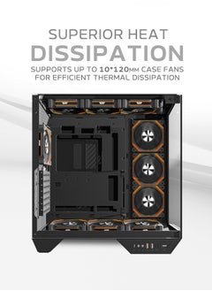 aigo Darkflash DY470 ATX/MATX/ITX Triple Glass Gaming PC Case with 4*120MM ARGB Fans & GPU Holder, Triple Glass Design, Supports 360MM Radiators, USB Type-C, 10*120MM Fans Compatible Gaming Case  - Image 5
