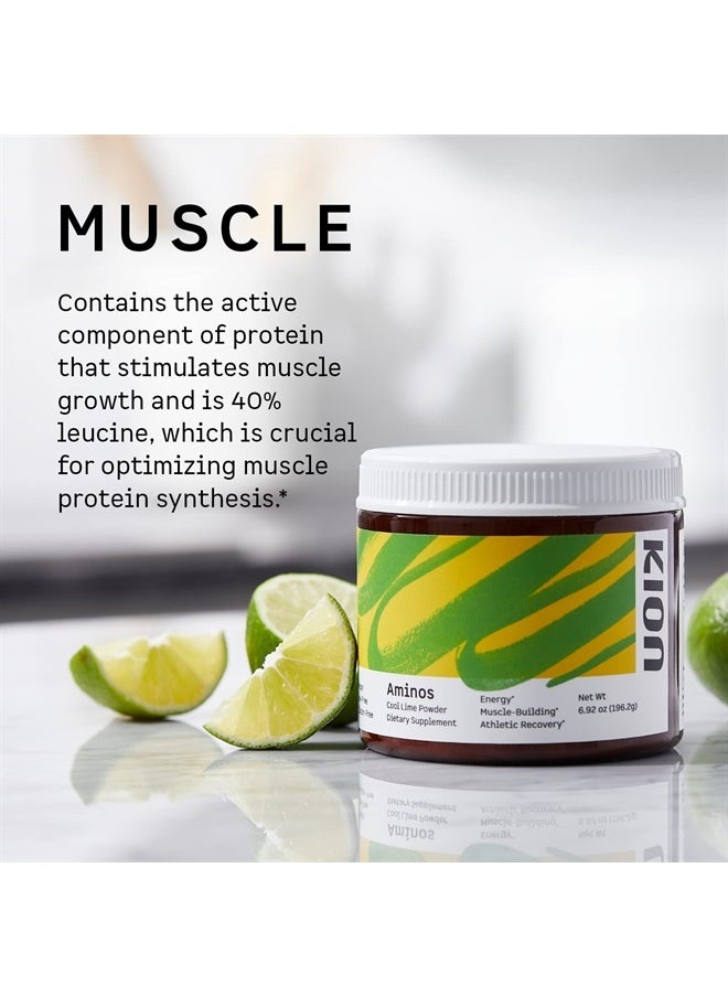 Kion - Aminos - Essential Amino Acids Supplement, Essential Amino Acids Powder for Muscle Recovery, BCAA No Caffeine, Amino Acid Powder, Essential Amino Energy - 30 Servings, Mixed Berry - Image 1