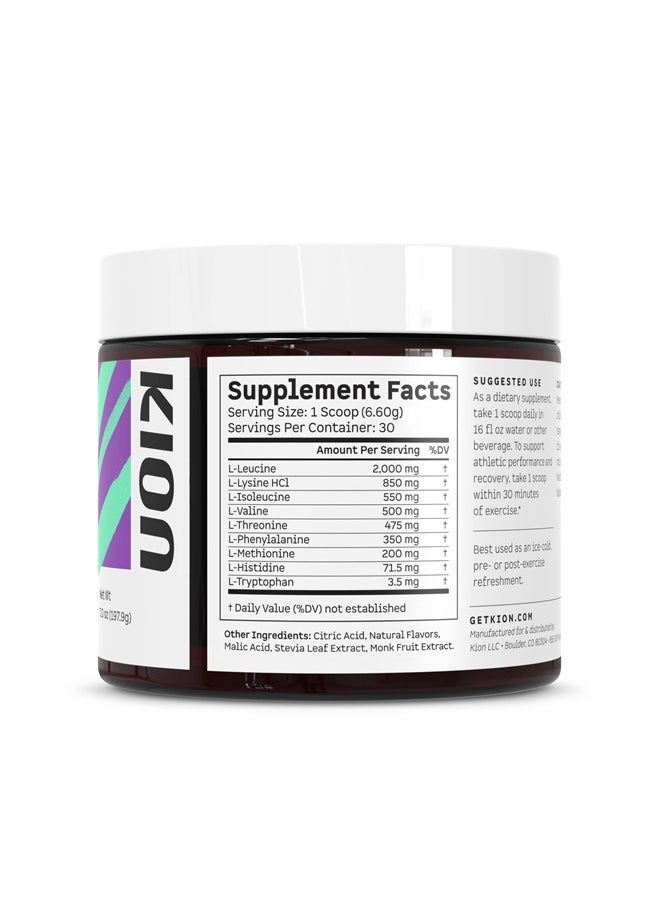 Kion - Aminos - Essential Amino Acids Supplement, Essential Amino Acids Powder for Muscle Recovery, BCAA No Caffeine, Amino Acid Powder, Essential Amino Energy - 30 Servings, Mixed Berry - Image 1