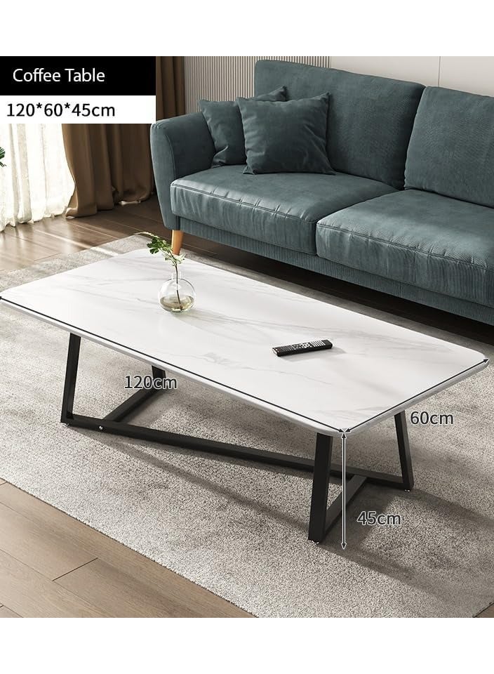 AGD Versatile large rectangular living room coffee table with black metal frame - Image 3
