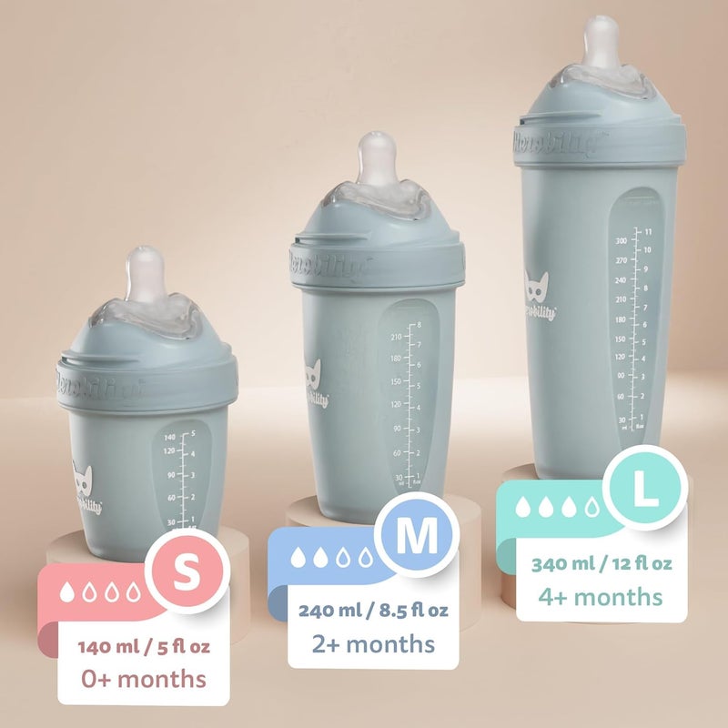 Herobility Batman DC Comics - Herobility Double Anti-Colic Baby Bottles â€“ 5 fl oz/140ml â€“ 3-Pack - Image 2