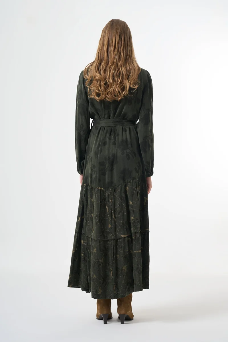 MissWhence  Zip-Detail Cupro Dress - Green for Women | Best Price UAE