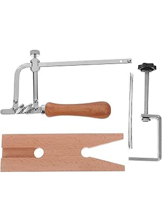 Coping Saw Frame with 12 Blades Wood Bench Pin Clamp Set for Woodworking and Jewelry Making - Image 1