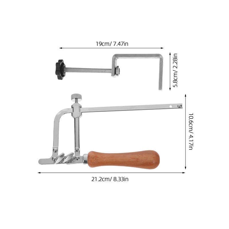 Coping Saw Frame with 12 Blades Wood Bench Pin Clamp Set for Woodworking and Jewelry Making - Image 3