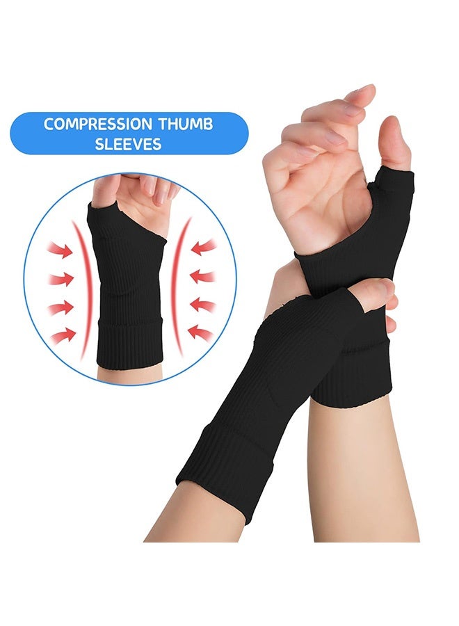 ساوث مون 4 PCS مسمار الإبهام، كيس ضغط الرسغ المرنة مع وسادات الجيل، رسغ قابل للتنفّس، مسمار الإبهام للرياضة تخفيف الألم التهاب الأوتار - Image 4