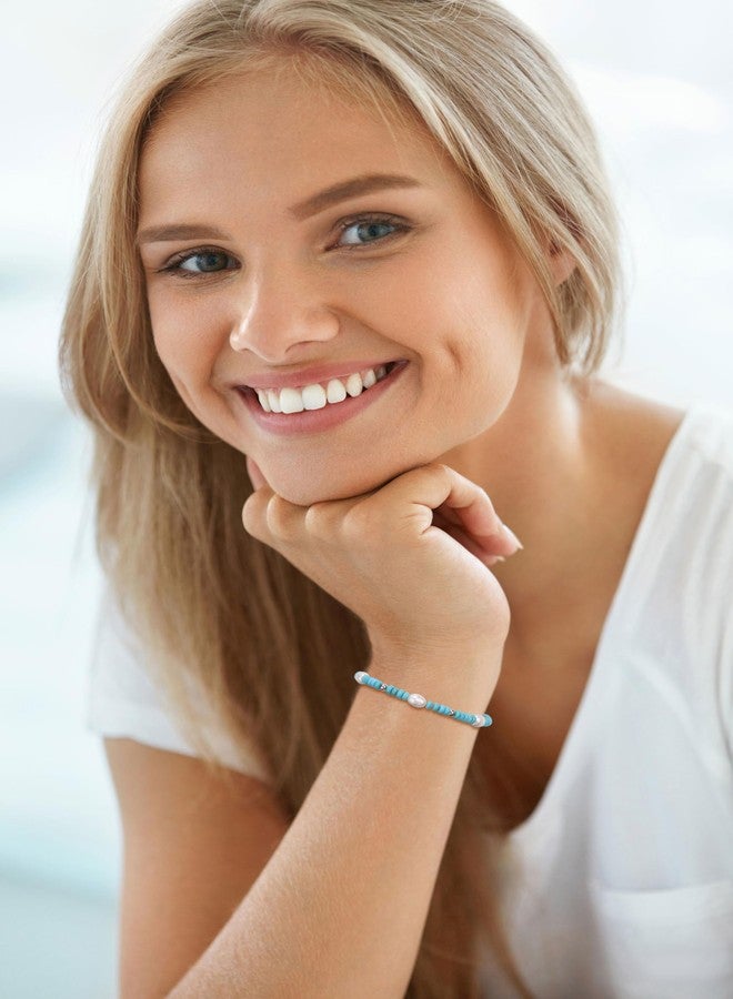 GAVU Women's Freshwater Pearl Bracelet Turquoise Bracelet for Women, Crystal Beaded Bracelet for Women - Image 4