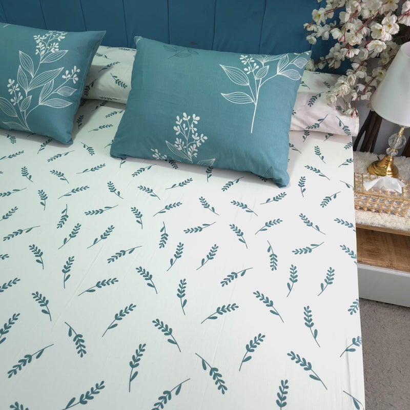 Golden Bed Large Bed Sheet Set 260 * 240 cm Elastic and Flat Cotton Amreya (Large Bed Flat, Sugar Plaid) - Image 2