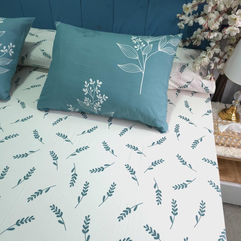 Golden Bed Large Bed Sheet Set 260 * 240 cm Elastic and Flat Cotton Amreya (Large Bed Flat, Sugar Plaid) - Image 3