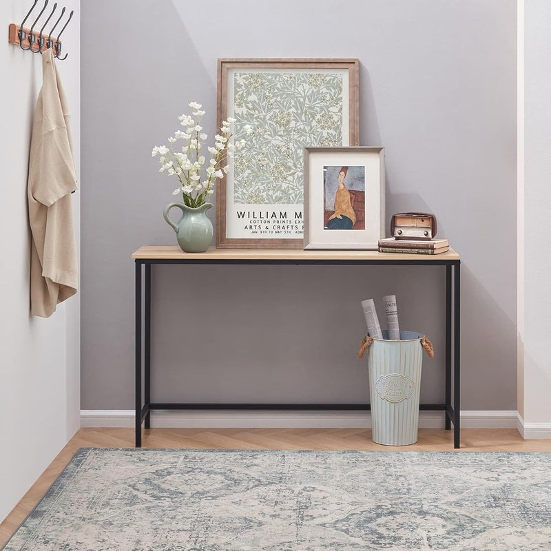 Lifewit 39.4 Inch Console Table Narrow Sofa Table with Metal Frame for Living Room Industrial Entryway Table for Hallway, Entrance, Office, Corridor, Behind Sofa, Grey Oak - Image 1