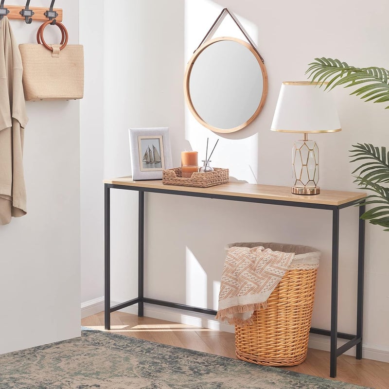 Lifewit 39.4 Inch Console Table Narrow Sofa Table with Metal Frame for Living Room Industrial Entryway Table for Hallway, Entrance, Office, Corridor, Behind Sofa, Grey Oak - Image 3