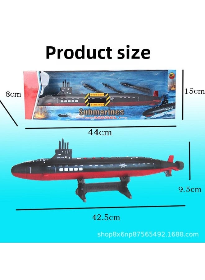 Plastic Finished Ship Simulation Ship Model Aircraft Carrier Sea Nuclear Submarine Destroyer Children's Toy Warship Wholesale-Color:44cm Battleship Model  - Image 4