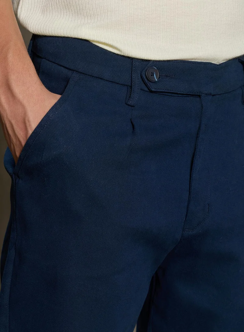 CAHOOT  Cahoot Men's Navy Straight Fit Trousers for Men | Best Price UAE