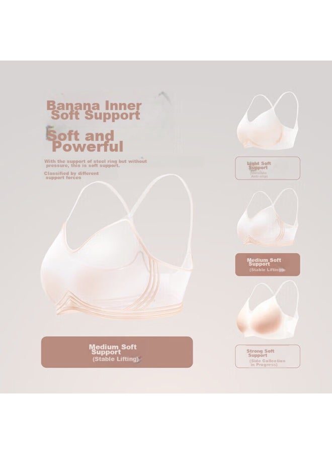 Bananain Jiaonei Jiaojia Cup Soft Support Women's Bra, Wireless, Side Support, Push-up, Small Breast, Seamless, Breathable, Summer Brassiere - Image 3
