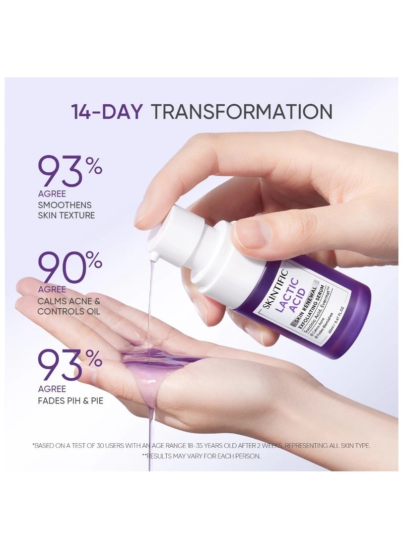 SKINTIFIC Lactic Acid Skin Renewal Exfoliating Serum Acne Treatment Pore-Tightening 20ml  - Image 3