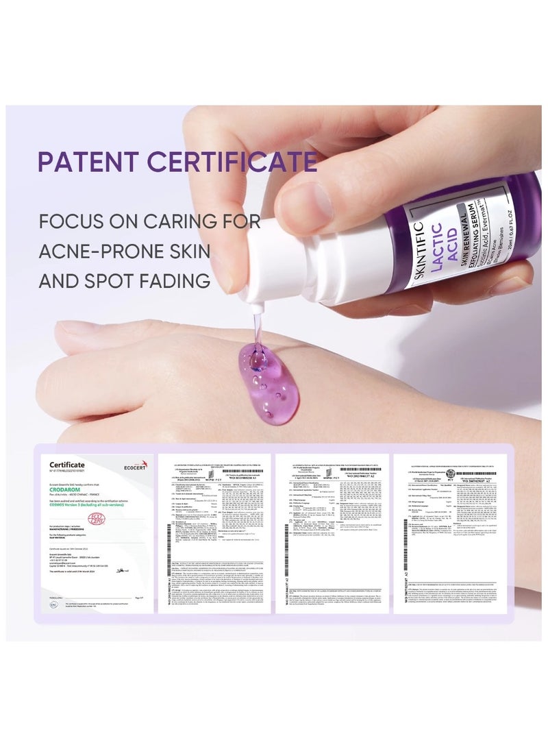 SKINTIFIC Lactic Acid Skin Renewal Exfoliating Serum Acne Treatment Pore-Tightening 20ml  - Image 5