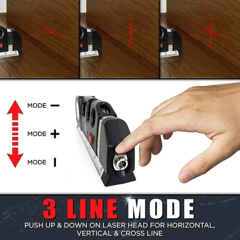U-HOOME Laser Level Tool, Multipurpose Laser Level Kit, Cross Line Laser Level, Laser Line Leveling Beam Tool with Tight Tape Measure Ruler, Metric Rulers - Image 4