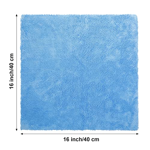Shimeyao 30 Pcs Edgeless Microfiber Plush Towels for Cars Detailing Drying Wash Polishing Absorbent Cleaning Cloths, 500 GSM, 16 x 16 Inch(Light Blue) - Image 2