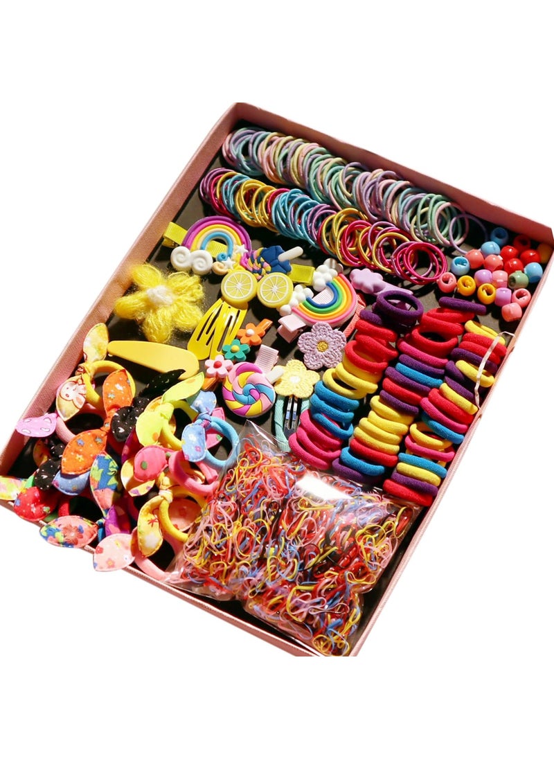 YANRONG - YANRONG Hair Accessories Set, 1189PCS - Includes Nylon Hair Ties, Disposable Rubber Bands, Hair Bands, and Hair Clips in Candy Colors for Women and Girls - Image 1