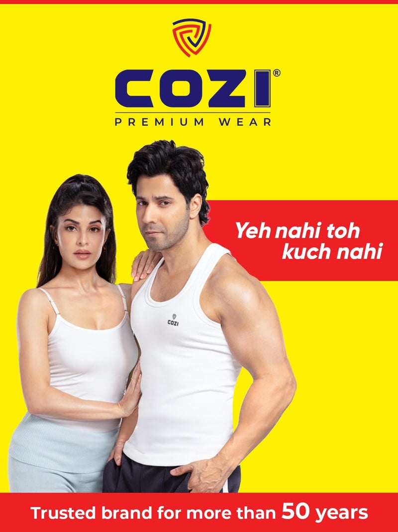 Lux Cozi لوكس كوزي مجموعة من 3 صدريات رجالية بلون أبيض صلب1 (المقاس: متوسط) - Image 4