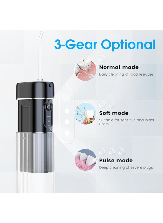 Zikra Water Dental Flosser for Teeth, Cordless Irrigator with 4 Modes and 3 Gears, IPX7 Waterproof, Portable USB Rechargeable Water Dental Picks for Home and Travel (Black) - Image 4